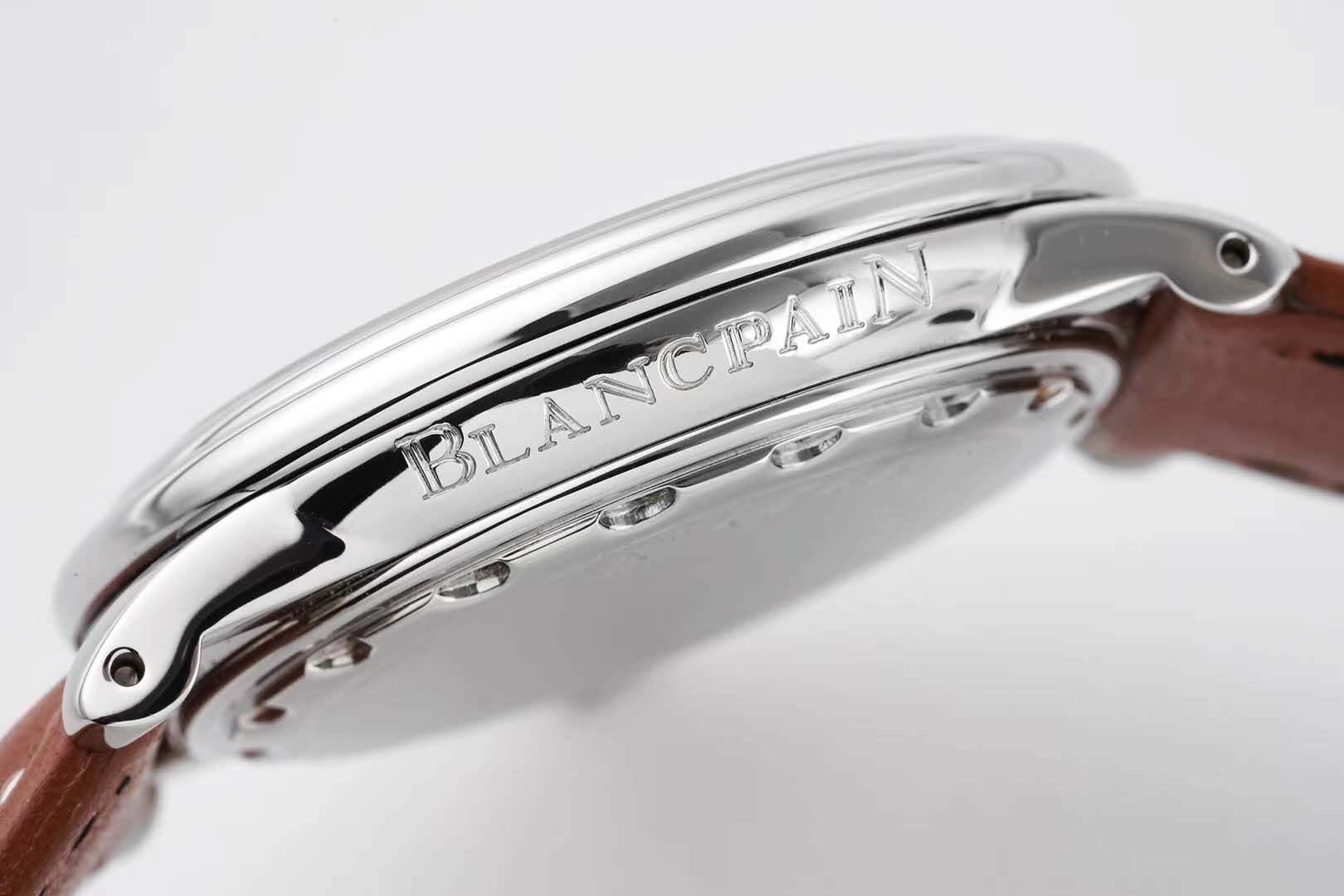 Hundred Hours Black Dial in Steel on Brown Leather Strap