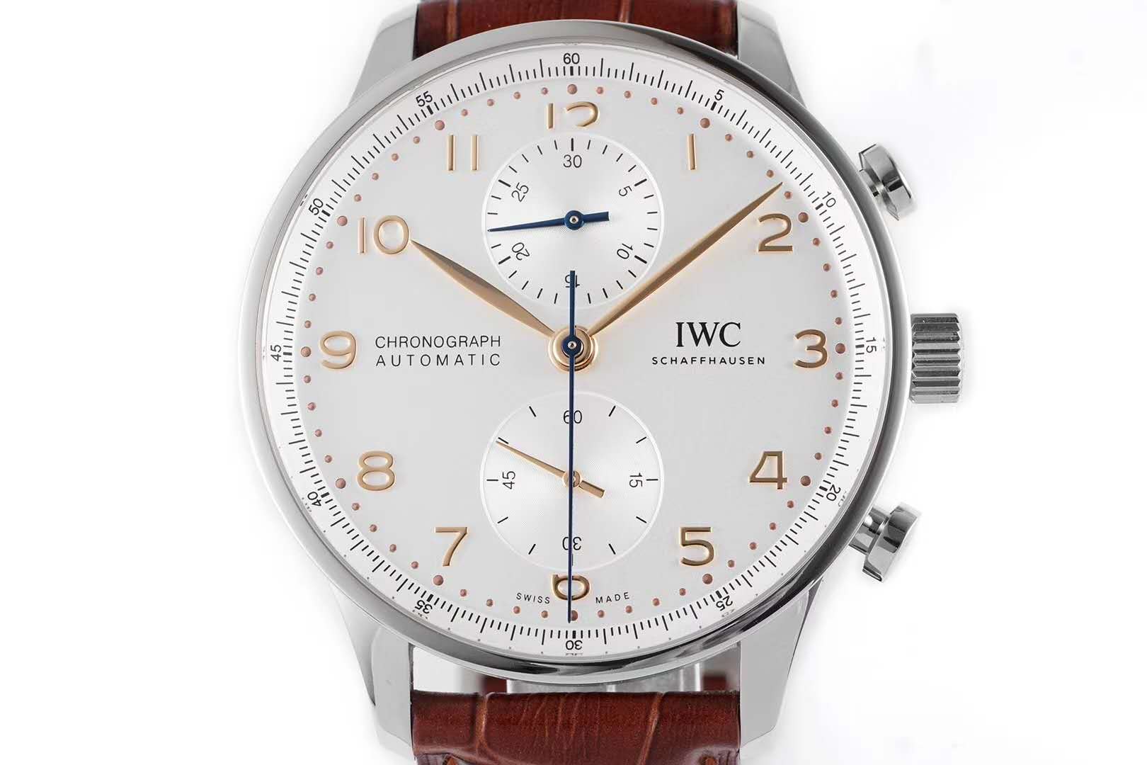 Portugieser Chronograph IW371611 White Dial in Steel