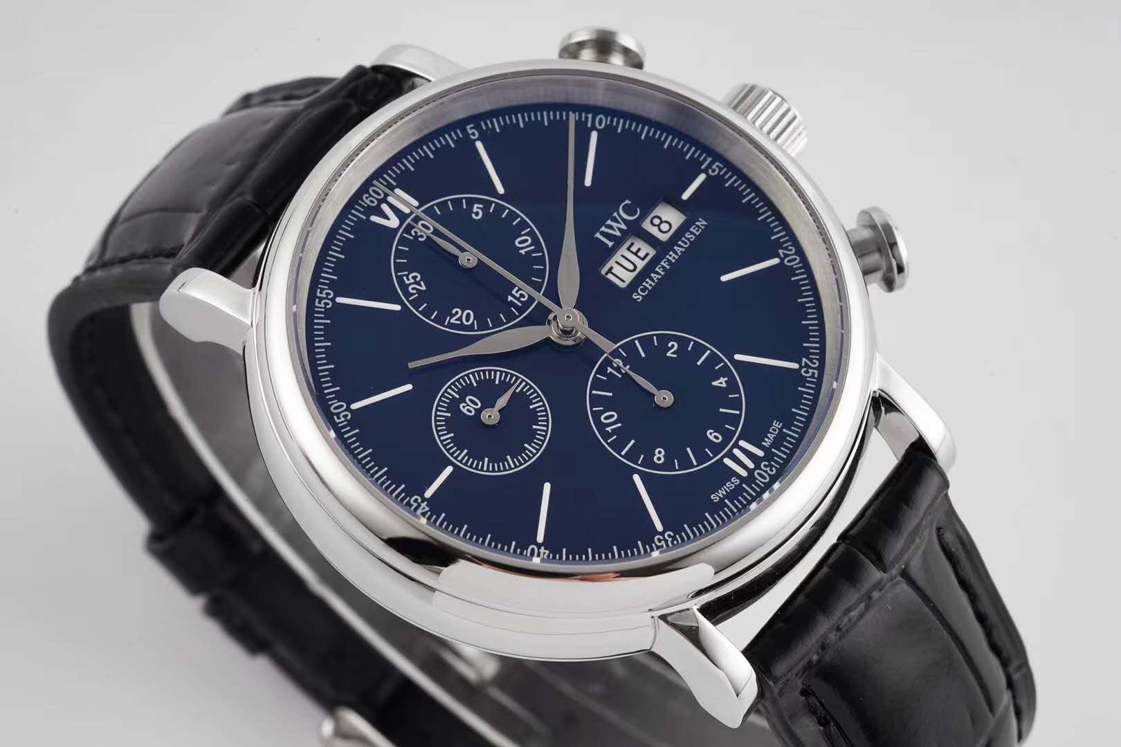 Portofino Chronograph IW390303 Edition “150 Years” Blue Dial in Steel