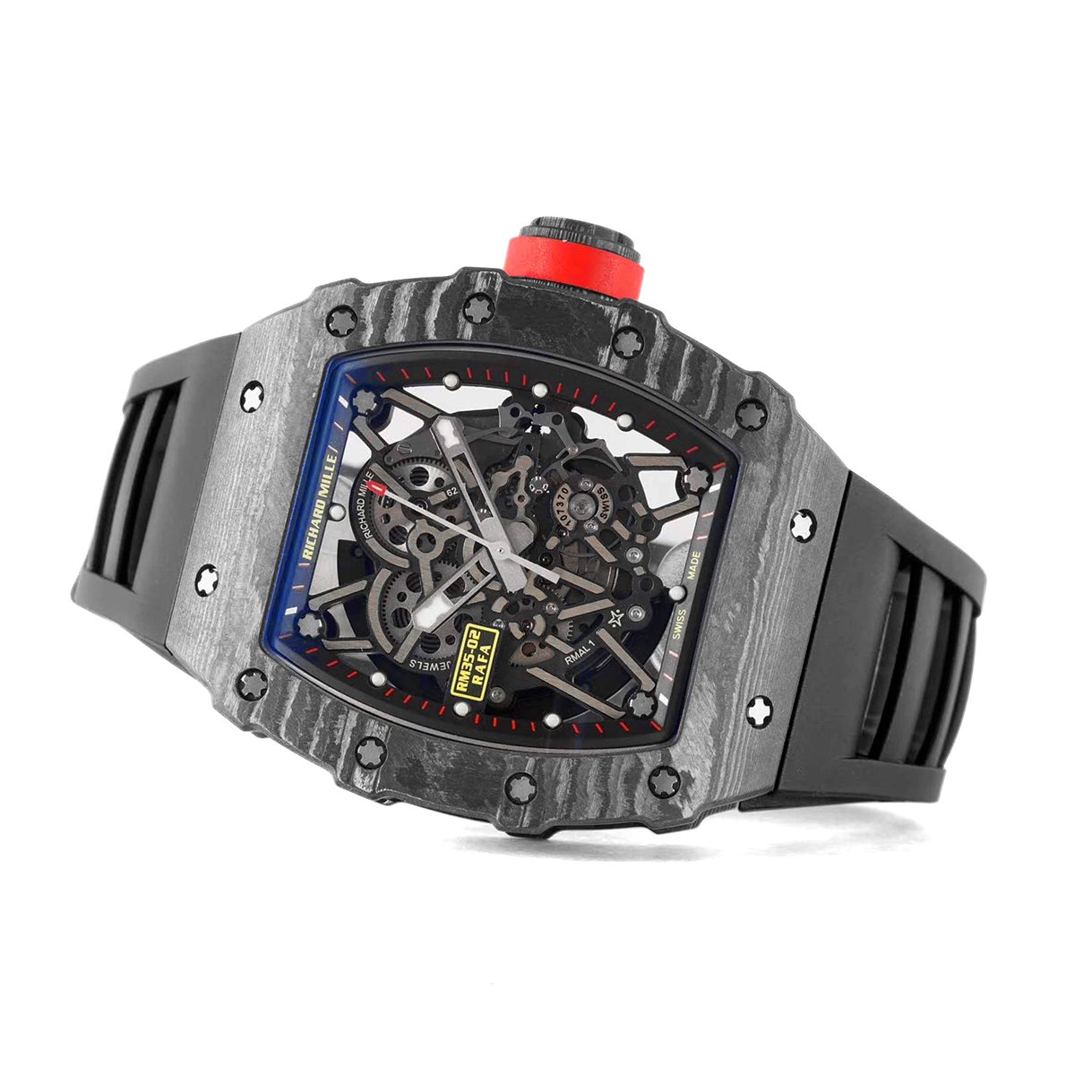 RM 035-02 Rafael Nadal NTPT Carbon on Black Rubber Strap