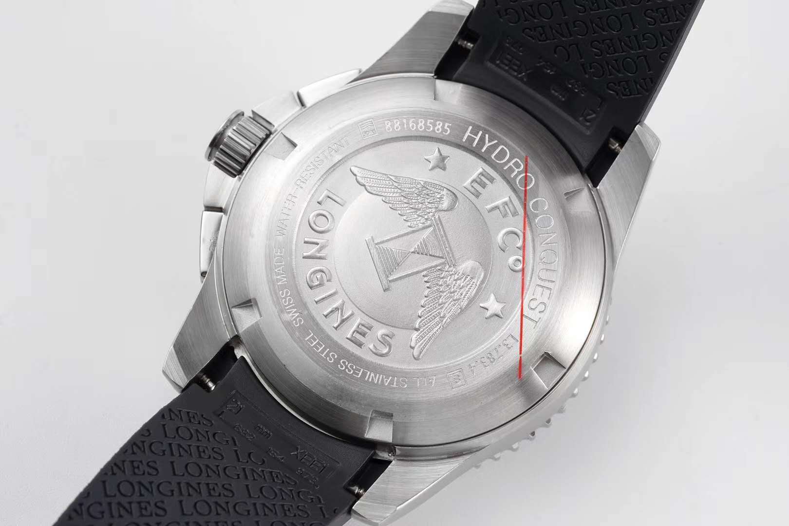 Hydroconquest Black Dial on Rubber Strap