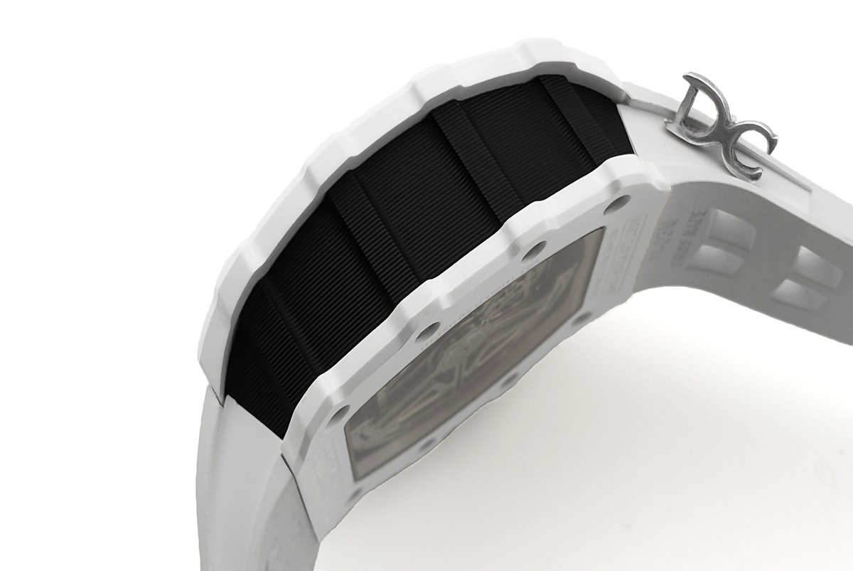 RM 011-02 Le Mans Classic Chronograph in Green on White Rubber Strap