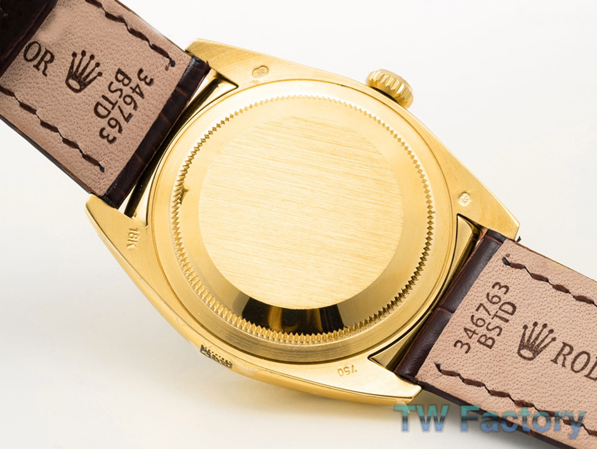 Day-Date 40 Black Dial in Yellow Gold on Leather Strap