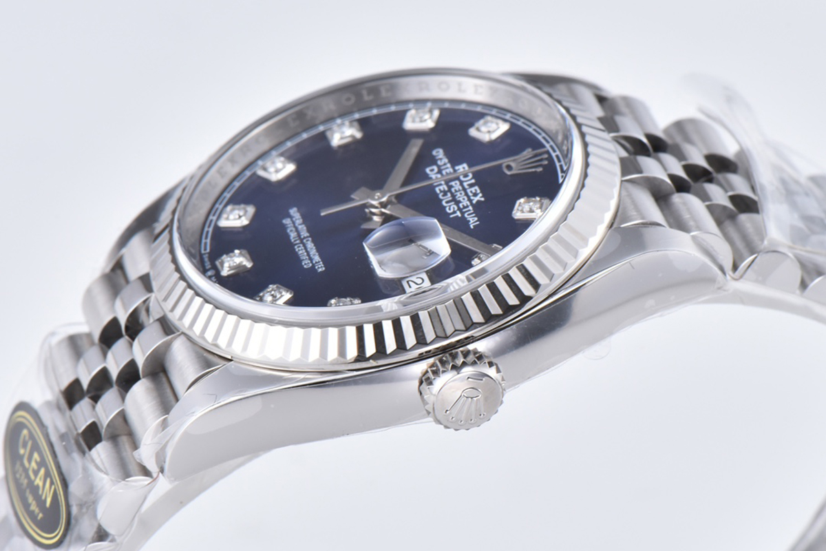 Datejust 36 126234 Bright Blue Dial with D1am0nd Marker in Steel in Jubilee Bracelet