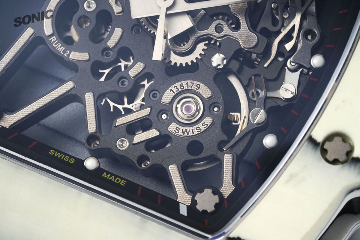 RM 035-01 Rafael Nadal White NTPT on Blue Rubber Strap (Sonic)